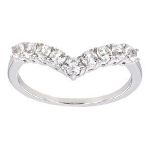 BELLA LUCE ROUND LAB CREATED WHITE SAPPHIRE RHODIUM OVER STERLING SILVER RING